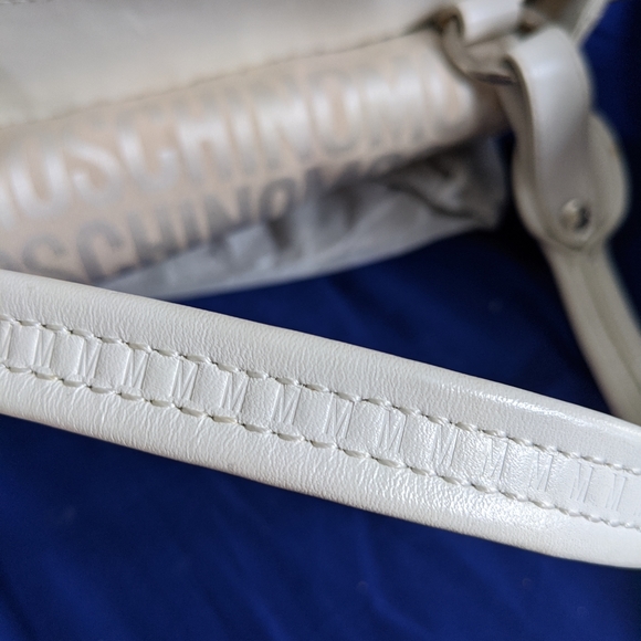 MOSCHINO Authentic Signature Canvas Leather Bag - Picture 7 of 8